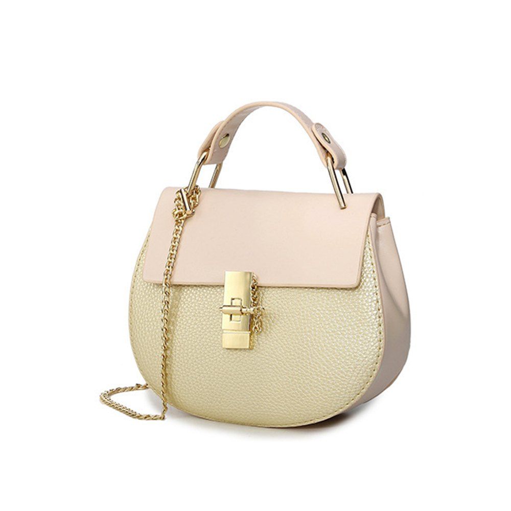 

Fashion Chain Strap Shoulder Bag PU Small Handbag for Ladies, Gold