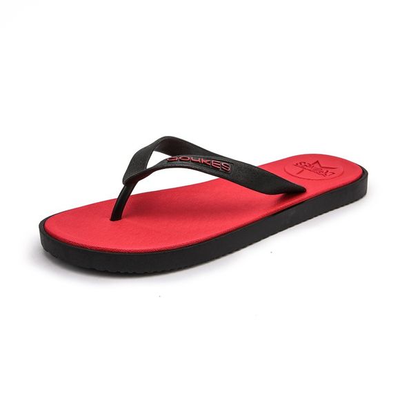Chaussures de plage plates confortables pour les hommes - Rouge Rubis 42