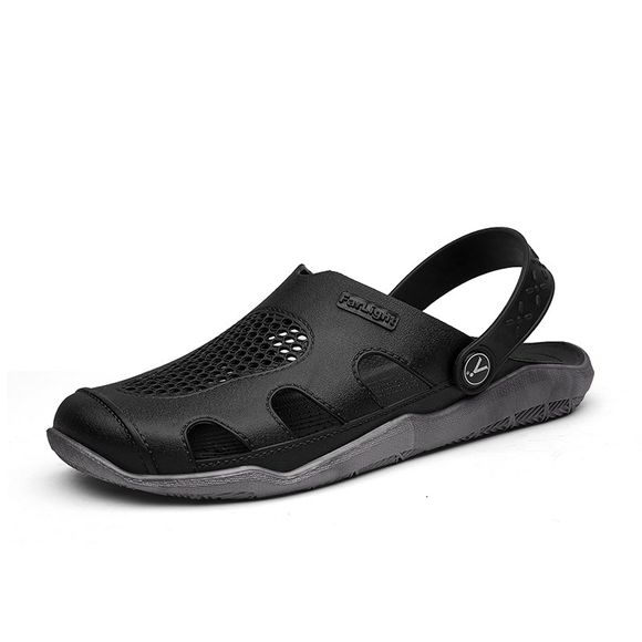 Sandales confortables en cuir respirant pour hommes - Noir 40