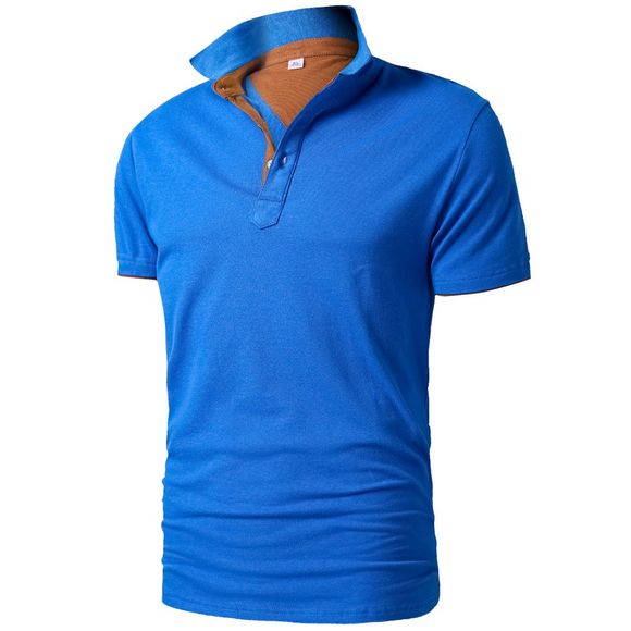 Chemise à manches courtes à manches courtes pour hommes, été 2018 - Bleu Ciel 4XL