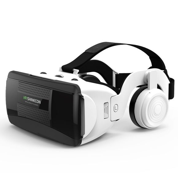 SHINECON Nouvelles Lunettes 3D VR de Réalité Virtuelle Viennent avec Écouteur HiFi - Blanc 