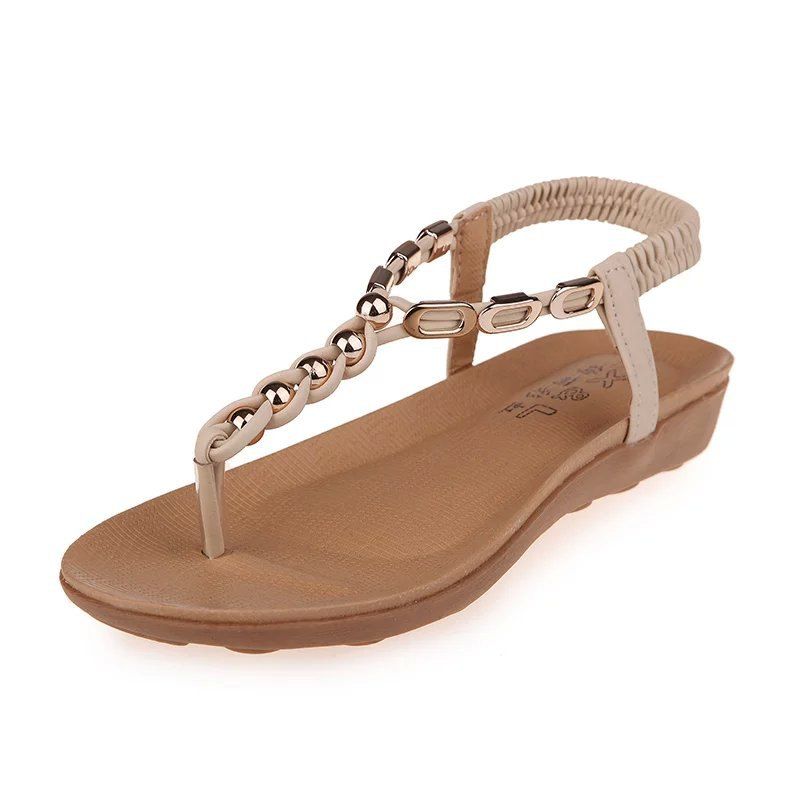 Flat Bottom of Students' Sandals with Pinch Toe - BEIGE 38