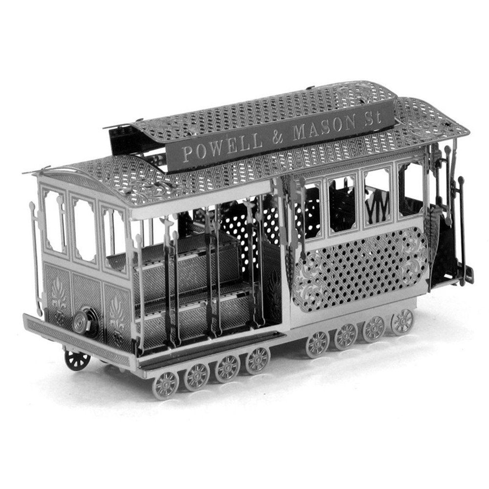 

Creative Sightseeing Tram 3D Metal High-quality DIY Laser Cut Puzzles Jigsaw Model Toy, Silver