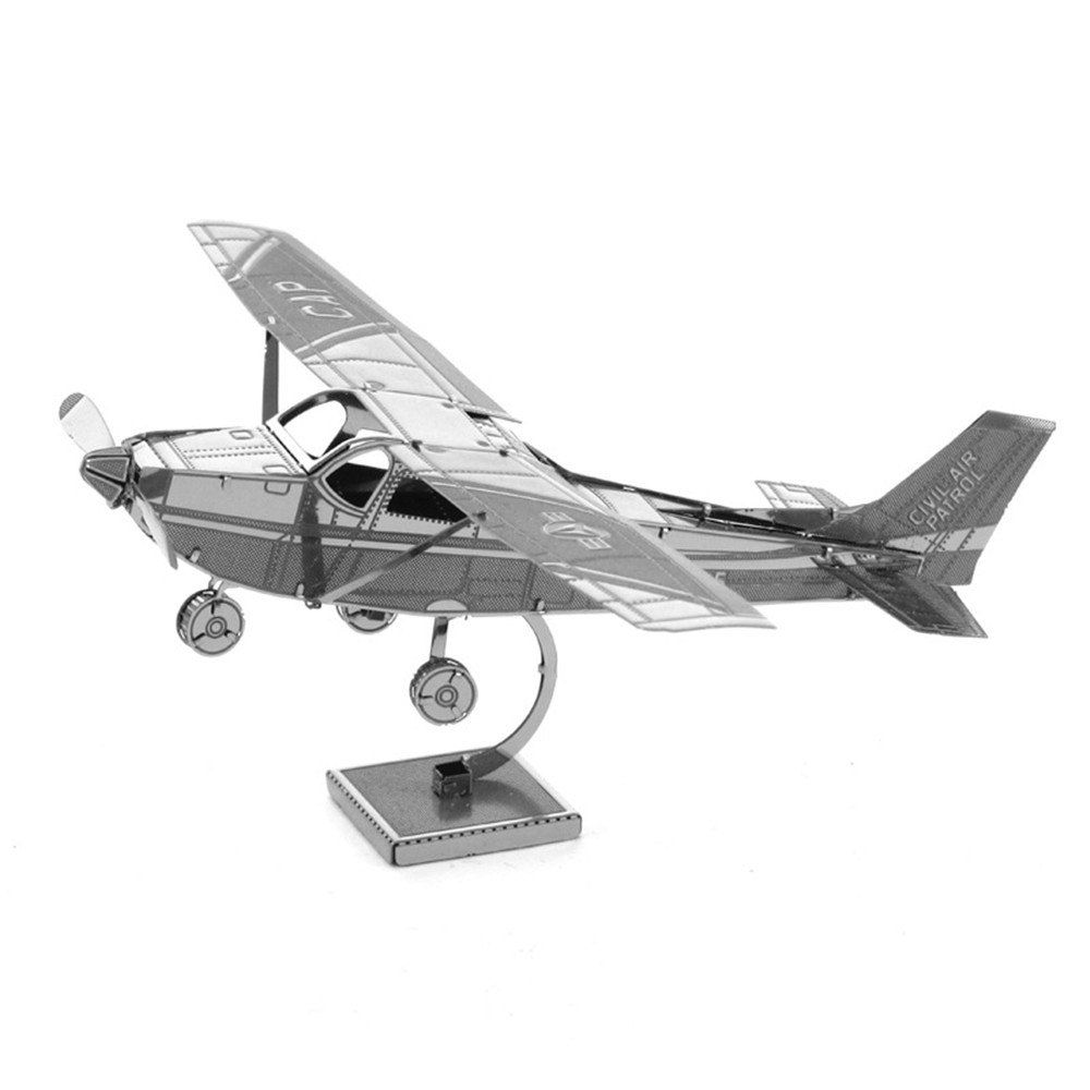 

Creative Eagle Aircraft 3D Metal High-quality DIY Laser Cut Puzzles Jigsaw Model Toy, Silver