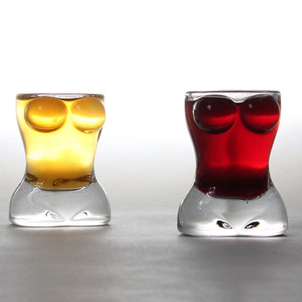 

25ml 0.85oz Creative Sexy Lady Body Shape Vodka Whiskey Shot Wine Glass 2-Pack, Transparent