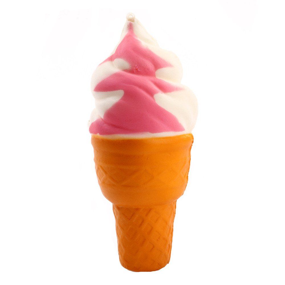 

Jumbo Squishy Stylish Ice Cream Cone PU Stress Reliever Toy, Pink