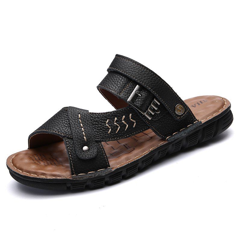 

Men Sandals Shoes Leisure Casual Soft Sport Summer Beach Slippers, Black