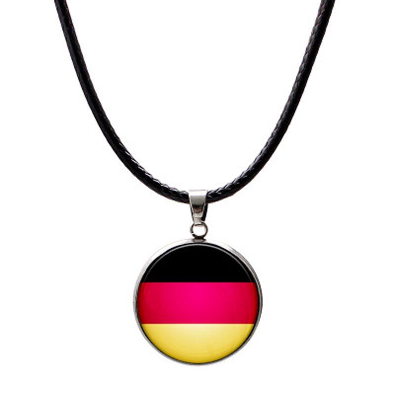 

2018 Flag Necklace Leather Football Sport Male Fashion Jewellery, Black