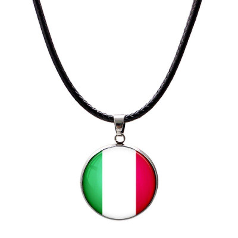 

2018 Flag Necklace Leather Football Sport Male Fashion Jewellery, Yellow green