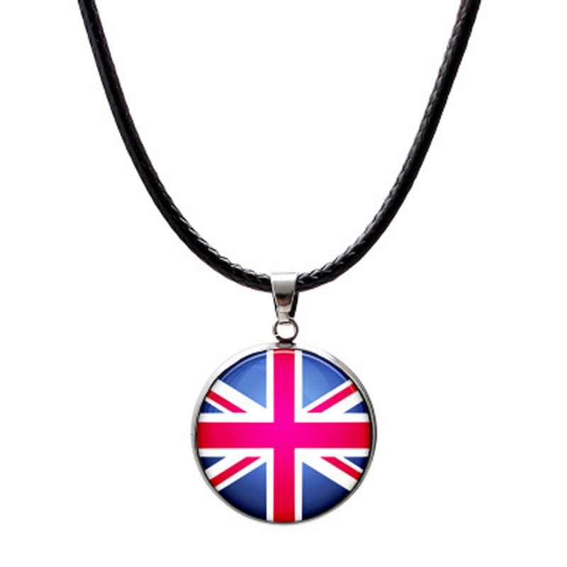 

2018 Flag Necklace Leather Football Sport Male Fashion Jewellery, Cornflower blue