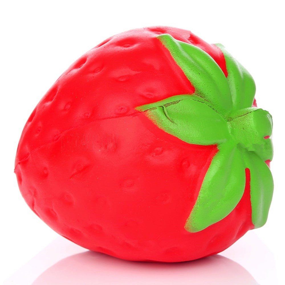 

Jumbo Squishy Stylish Strawberry PU Stress Reliever Toy, Red