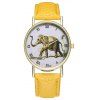 Zhou Lianfa marque Elephant Classic Style montre en cuir - Jaune 