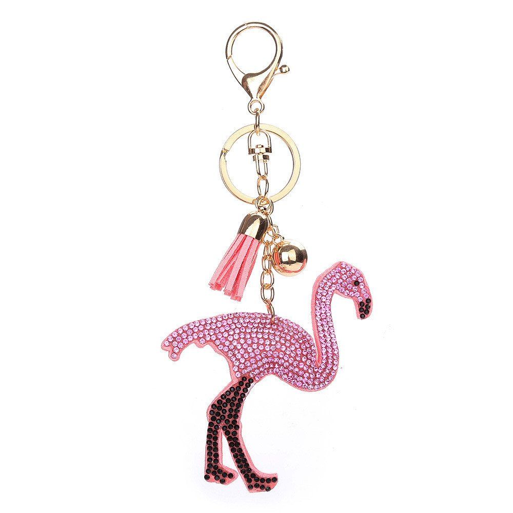

Flamingo Unicorn Head Keychain Pendant, Hot pink