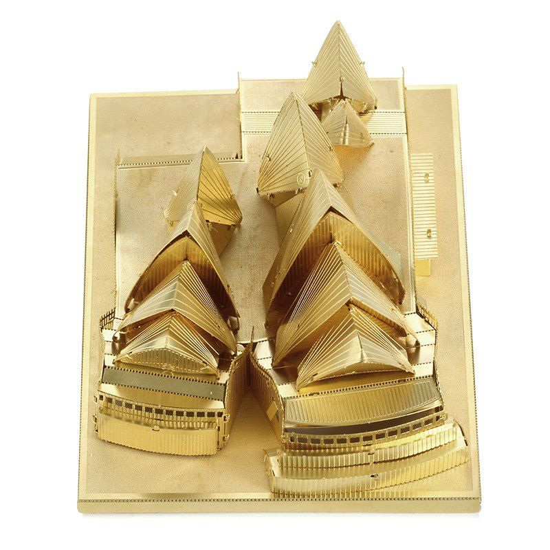 

3D Metal Model Opera House Jigsaw Puzzle, Gold