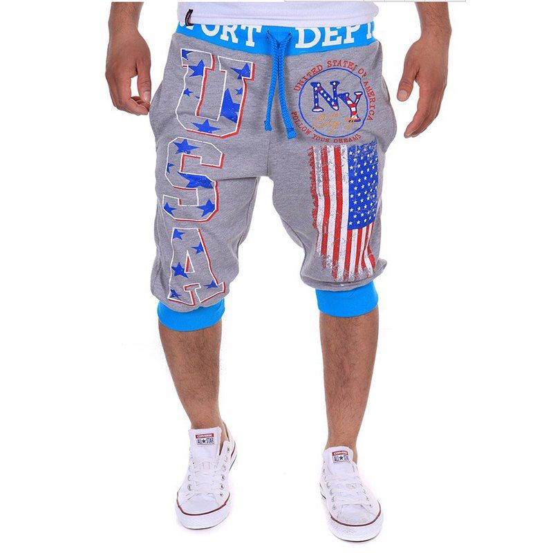 

2018 Burst Flag Digital Printing Shorts, Platinum