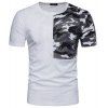 2018 nouveau printemps et en été des hommes camouflage occasionnels à manches courtes en bas chemise t -shirt - Blanc 2XL
