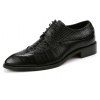 ZEACAVA Hommes Mode Classique Bright Mariage Business Bullock Chaussures en cuir - Noir 44