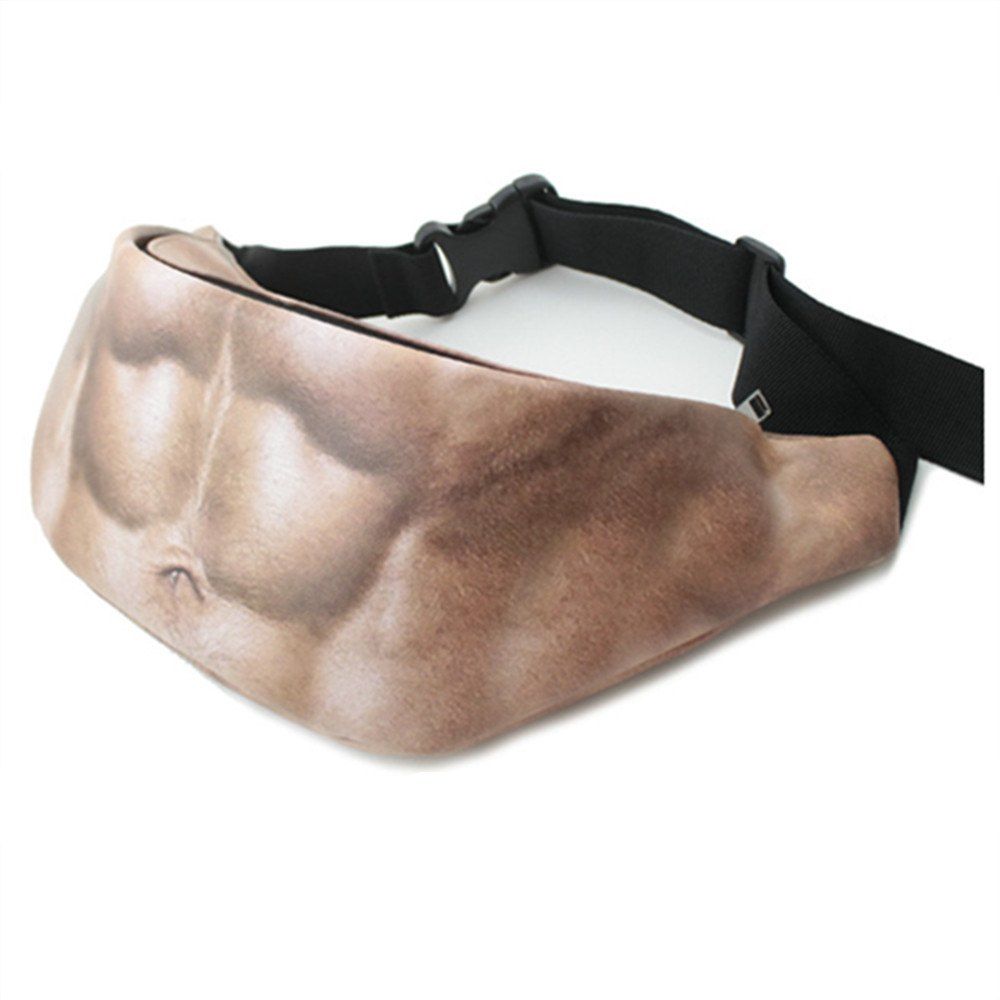 

Fashion Novelty Fun Men Women Dad Bag Universal Flesh Colored Beer Waist Bags, Multi-a