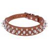 Pet Dog Collar Ronde Bullet Nail Rivet Clouté Collier Neck Strap Pitbull - Brun S