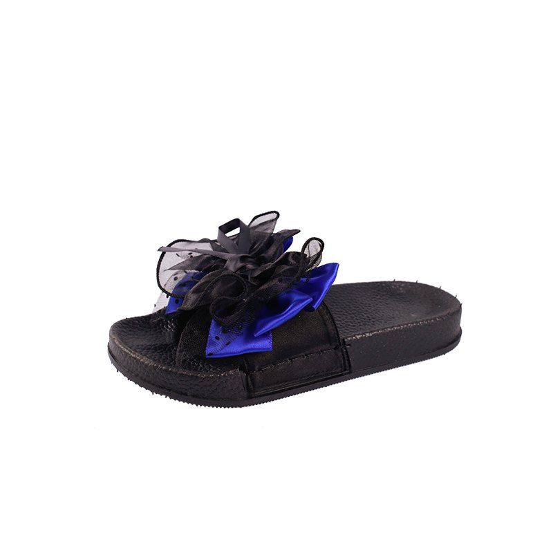 

Fashion Wear All-match Bow Thick Soled Slippers Word, Blue