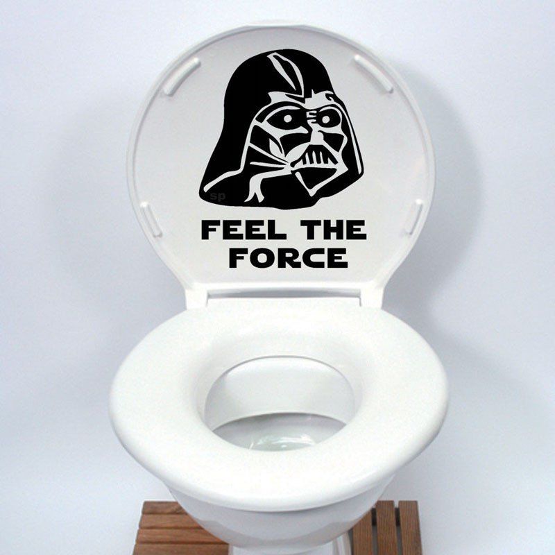 

DSU Star Wars Toilet Seat Sticker Funny cartoon Vinyl Decal Home Decor, Black