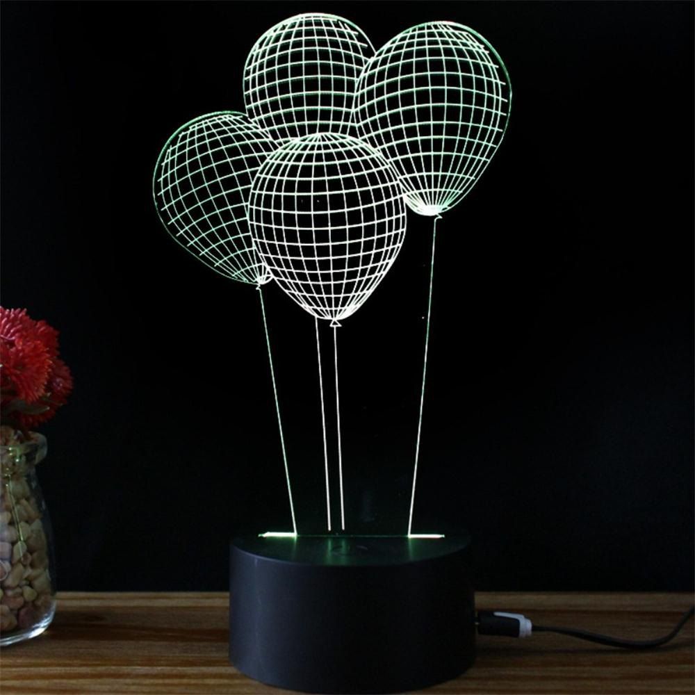 

Balloon Styling Idea USB Touch Colorful 3D Small Night Light, Multi