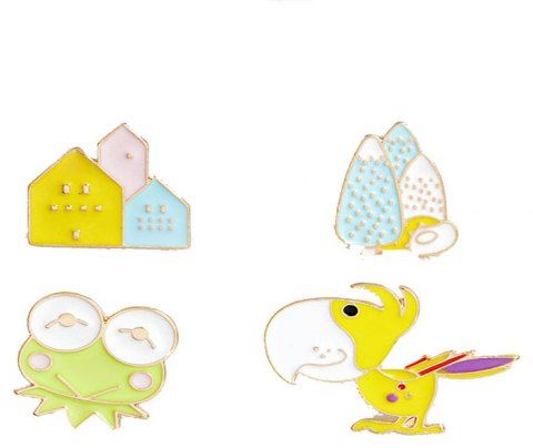 Oiseaux De Dessin Animé Mignon Grenouille Broche Accessoires De Mode