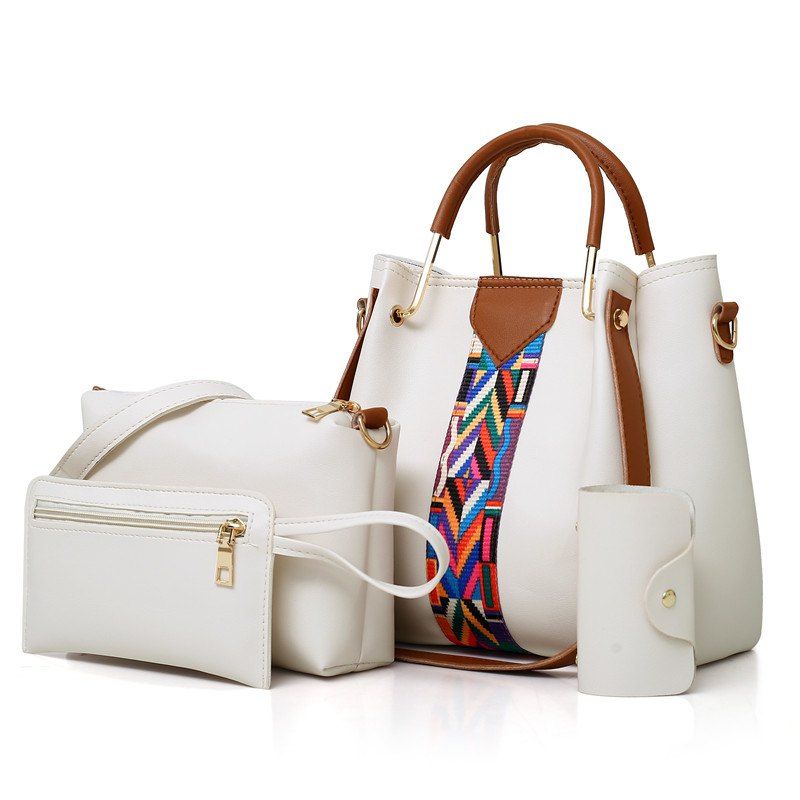

4PCS New Wild Korean Shoulder Messenger Bag, Milk white