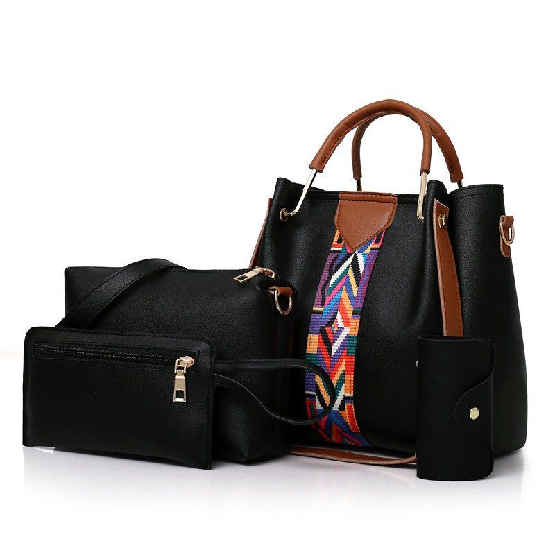 

4PCS New Wild Korean Shoulder Messenger Bag, Black