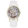 Montre en cuir Reptile Illustration Zhoulianfa - Blanc 