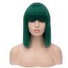 Longues Perruques de Bob Vertes Femmes avec Bangs Haute Température Cosplay Partie 13 pouces - Vert Forêt Moyen 