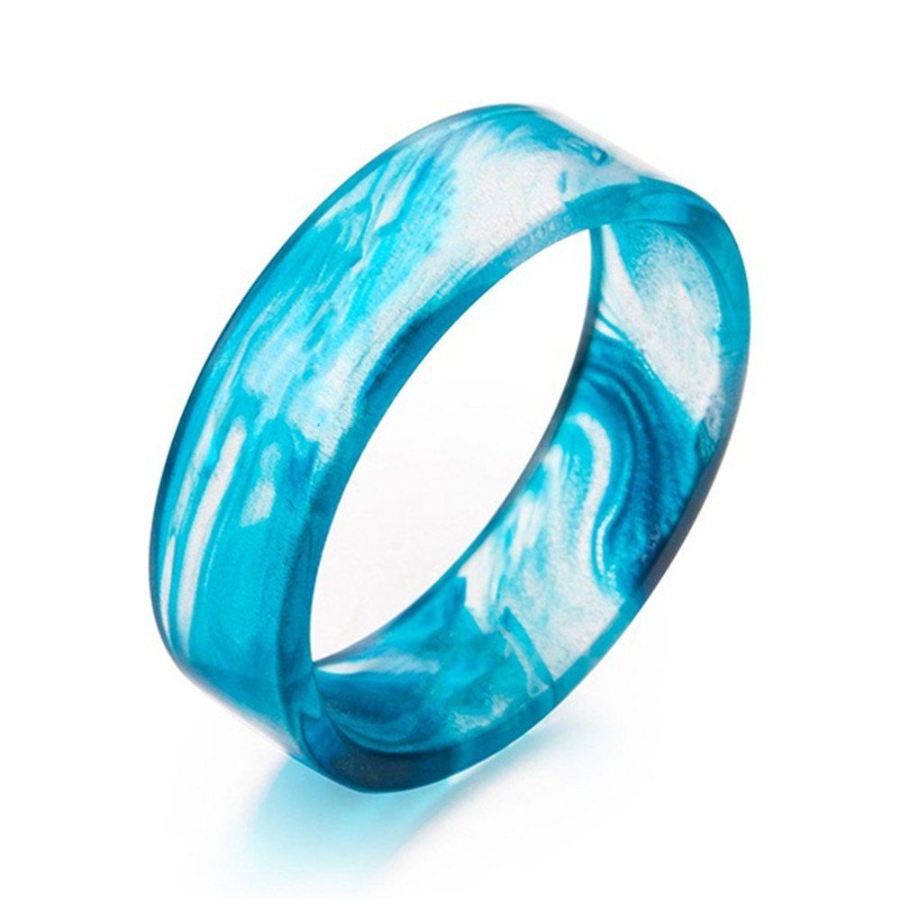 

Epoxy Resin Ring Ink Pattern, Light blue