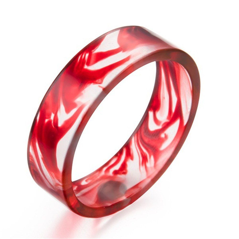 

Epoxy Resin Ring Ink Pattern, Lava red