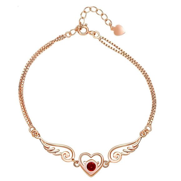 Bracelet rubis en forme de coeur de femmes - Or 