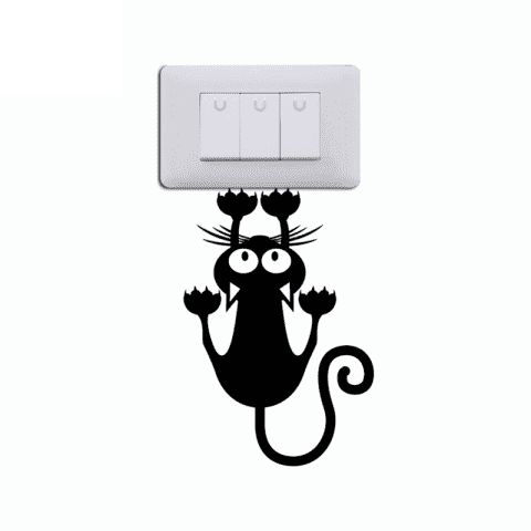 2019 cat hanging on light switch sticker wall decal art vinyl