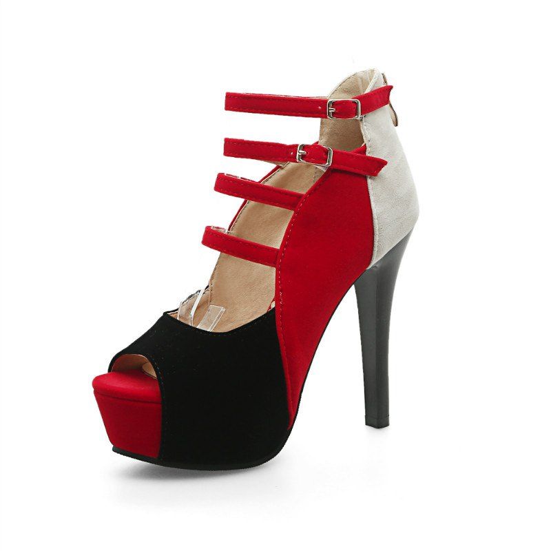 

Coloured Super Heel Sandals, Red