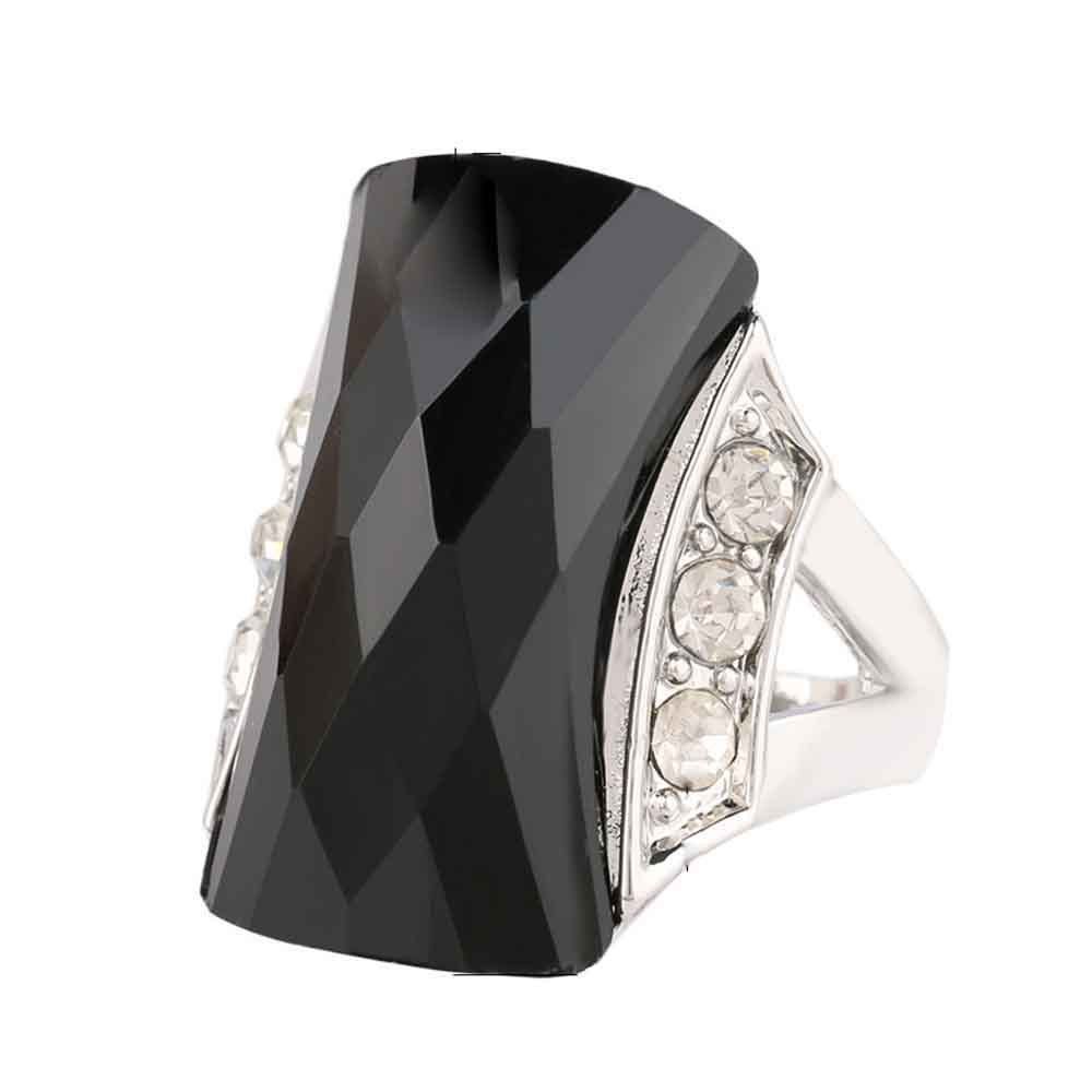 

Women's Bohemian Vintage Diamond Ring, Black