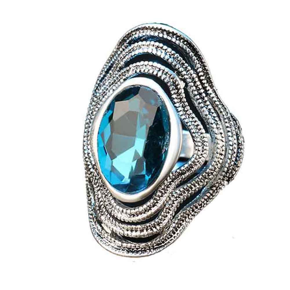 

Female Personality Fashion Water Diamond Ring, Blue