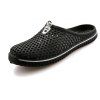 ZEACAVA Hommes en plein air creusent pantoufles respirantes Peas Shoes - Noir 45