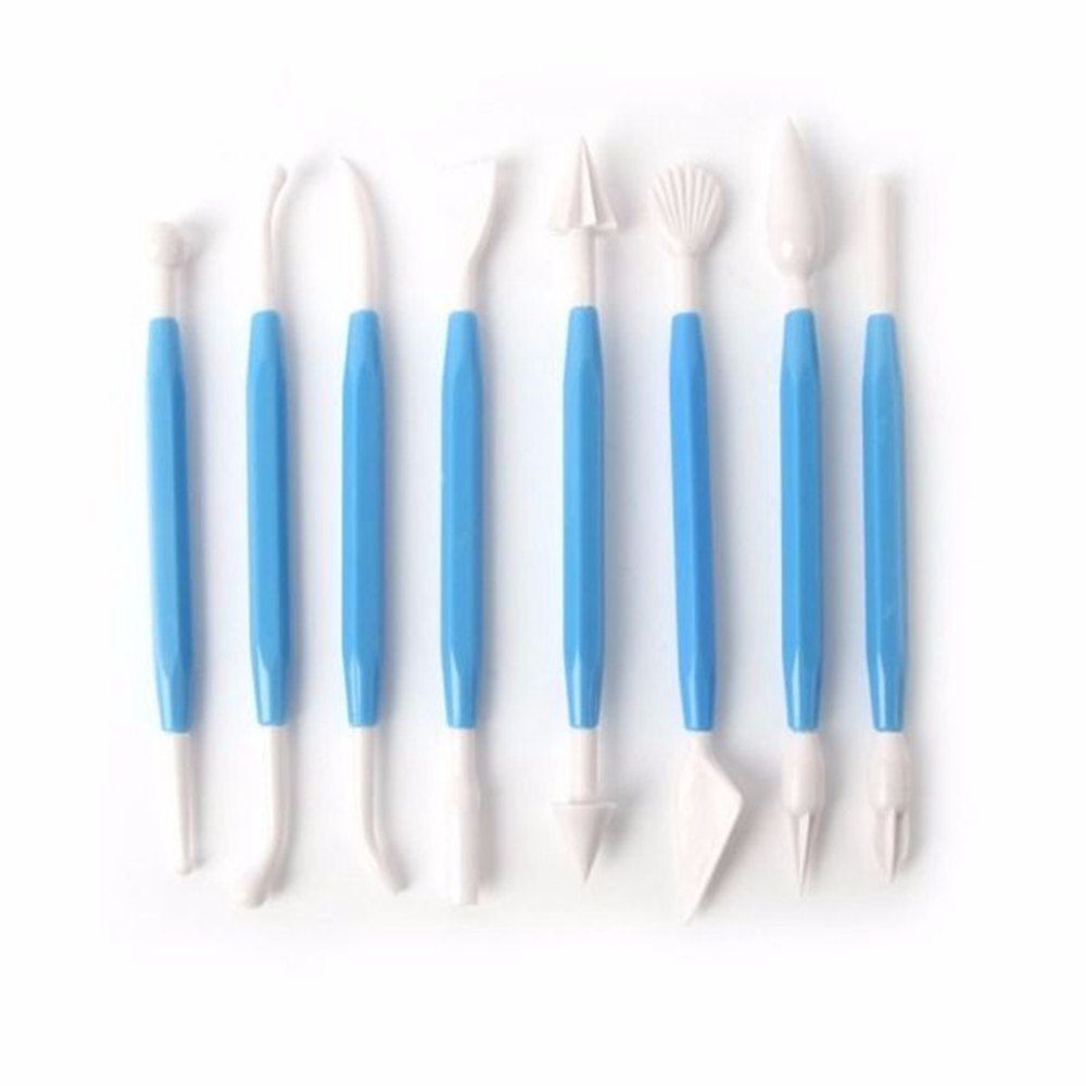 

8pcs DIY Cake Fondant Decoration Tools Carving Knife, Deep sky blue