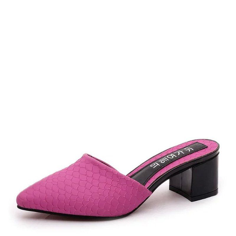 

Summer New Thick with Pointed Baotou Shallow Mouth Ms Word Cool Slippers, Violet