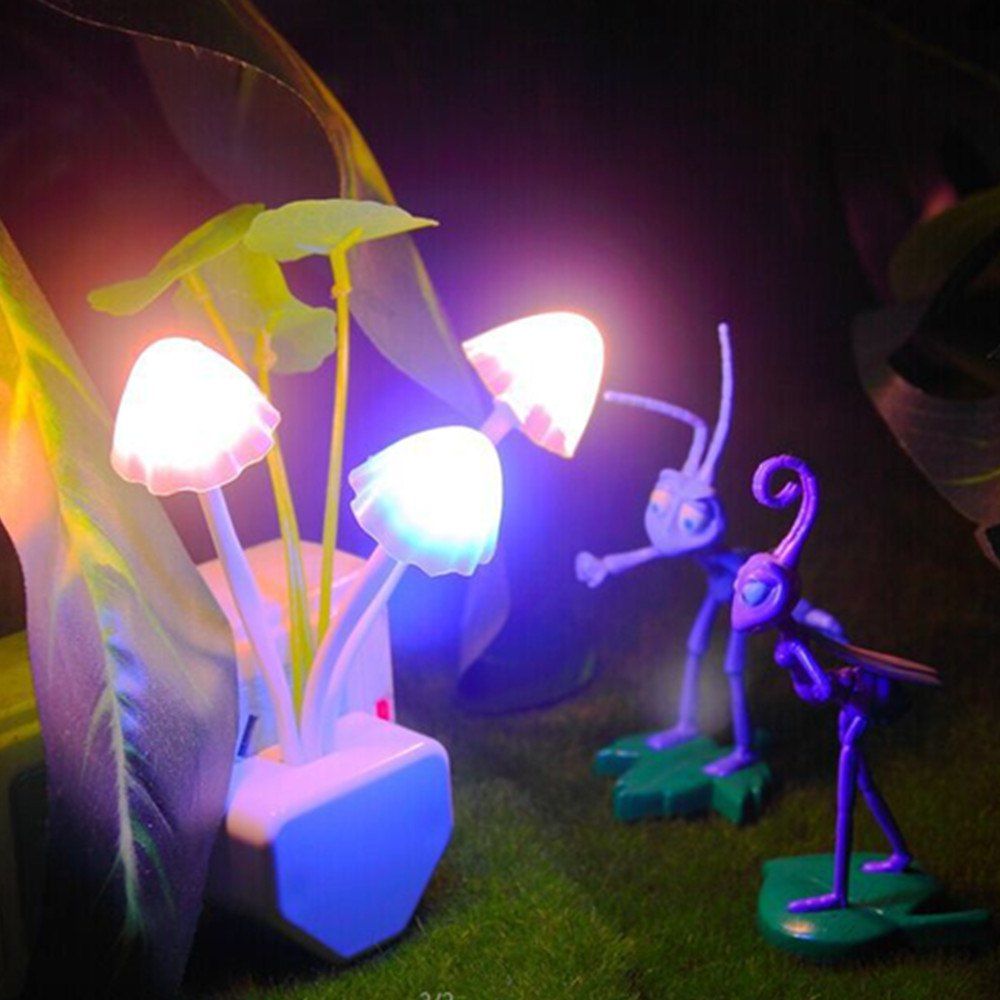 

New Fresh Cute Mushroom Colorful Intelligent Light Control Led Night Lights, Multi