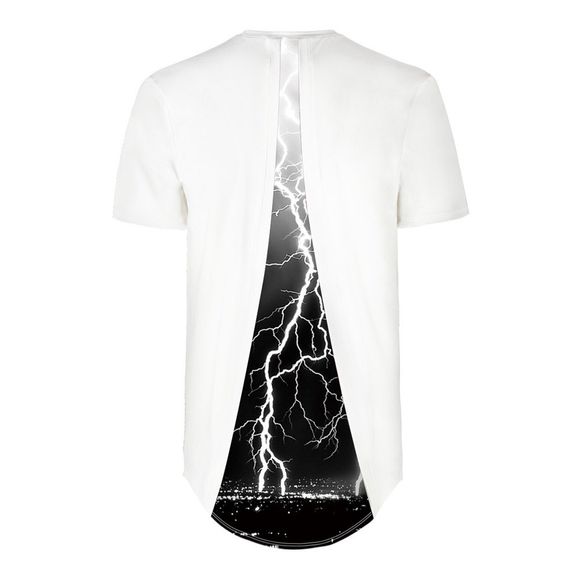 T-shirt à manches courtes impression numérique impression de mode Lightning - Noir XL