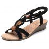 Slope with Beaded and Flat Beach Sandals - BLACK 40