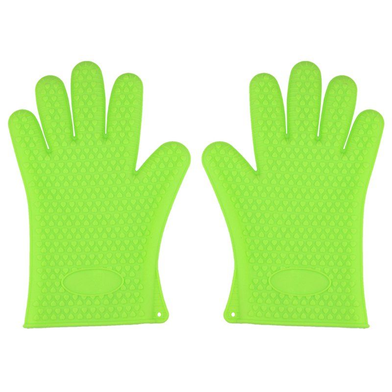

Hot Skid Prevention Opaque Silicone Waterproof Microwave Oven Gloves, Chartreuse