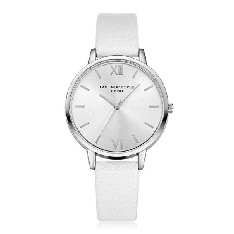 

PU Leather Fashion Ladies Watch, Milk white