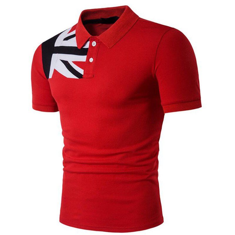 

Men's Casual Short Sleeve Polo Shirt, Red