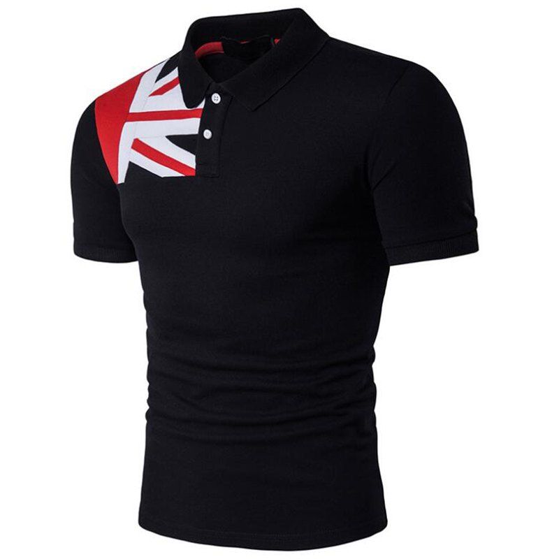 

Men's Casual Short Sleeve Polo Shirt, Black