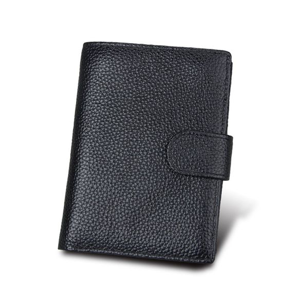 Cuir véritable hommes Rfid Wallet vachette couverture porte-monnaie portefeuilles masculins - Noir 