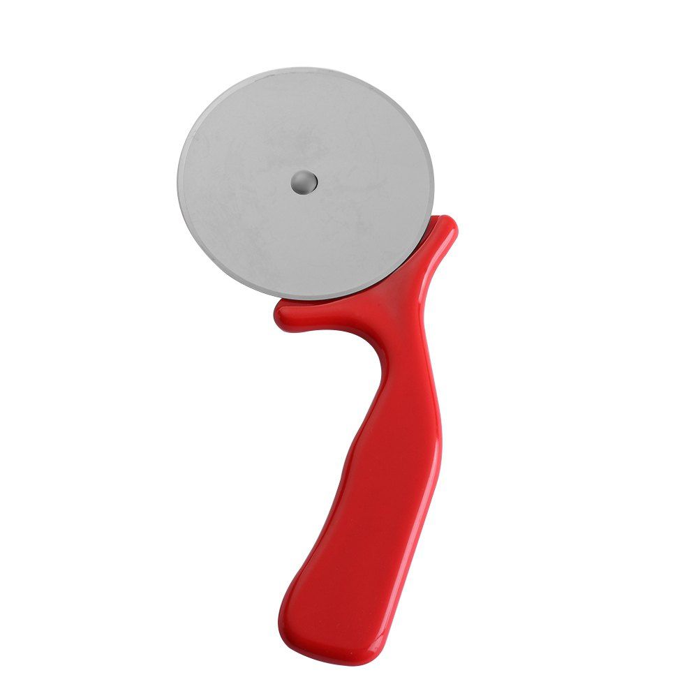 

Stainless Steel Pizza Cutter Cake Pastry Wheel Slicer Knive Kitchen Supplies, Fire engine red